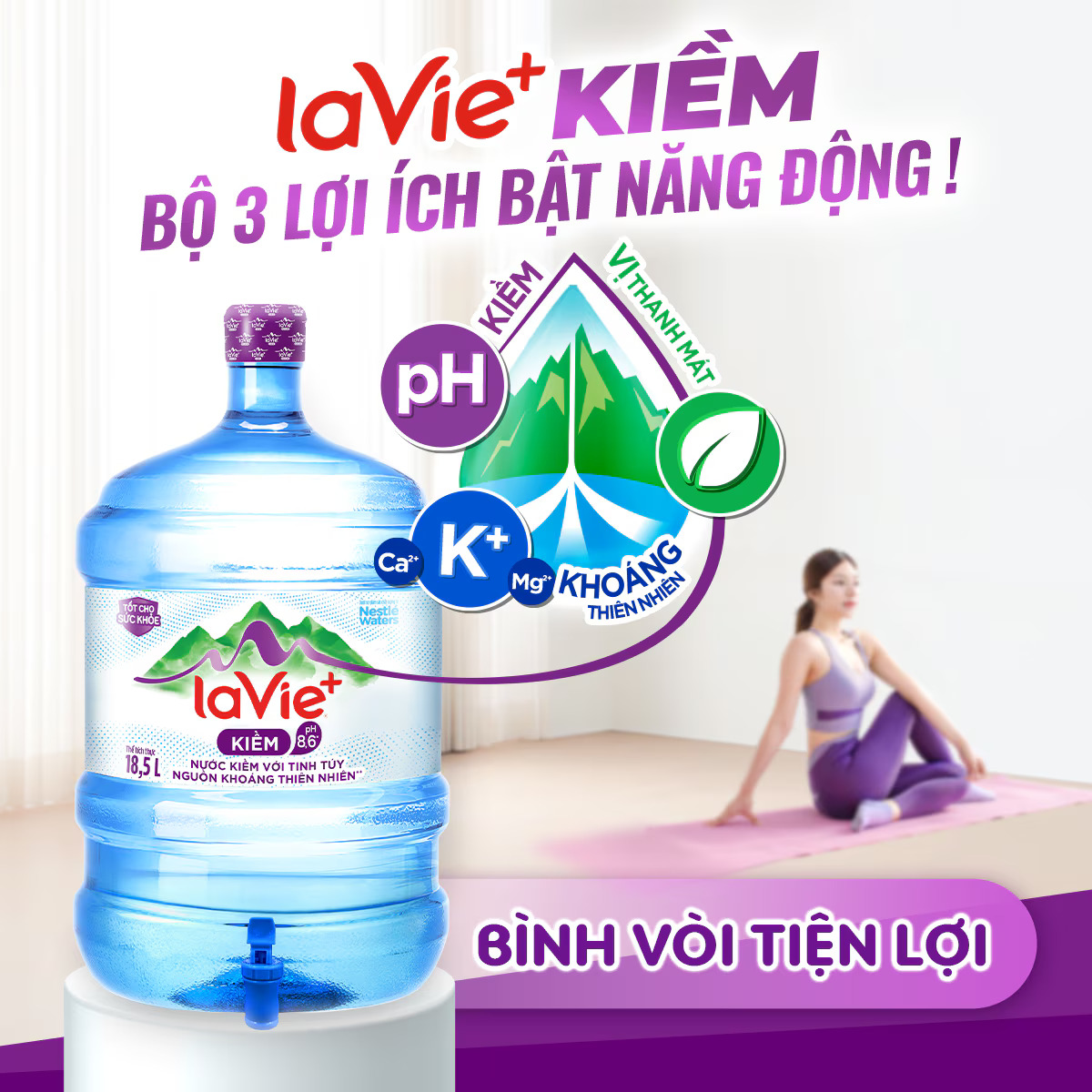 Bình nước Lavie+ Kiềm 18.5L chính hãng 1 Bình nước Lavie+ Kiềm 18.5L chính hãng